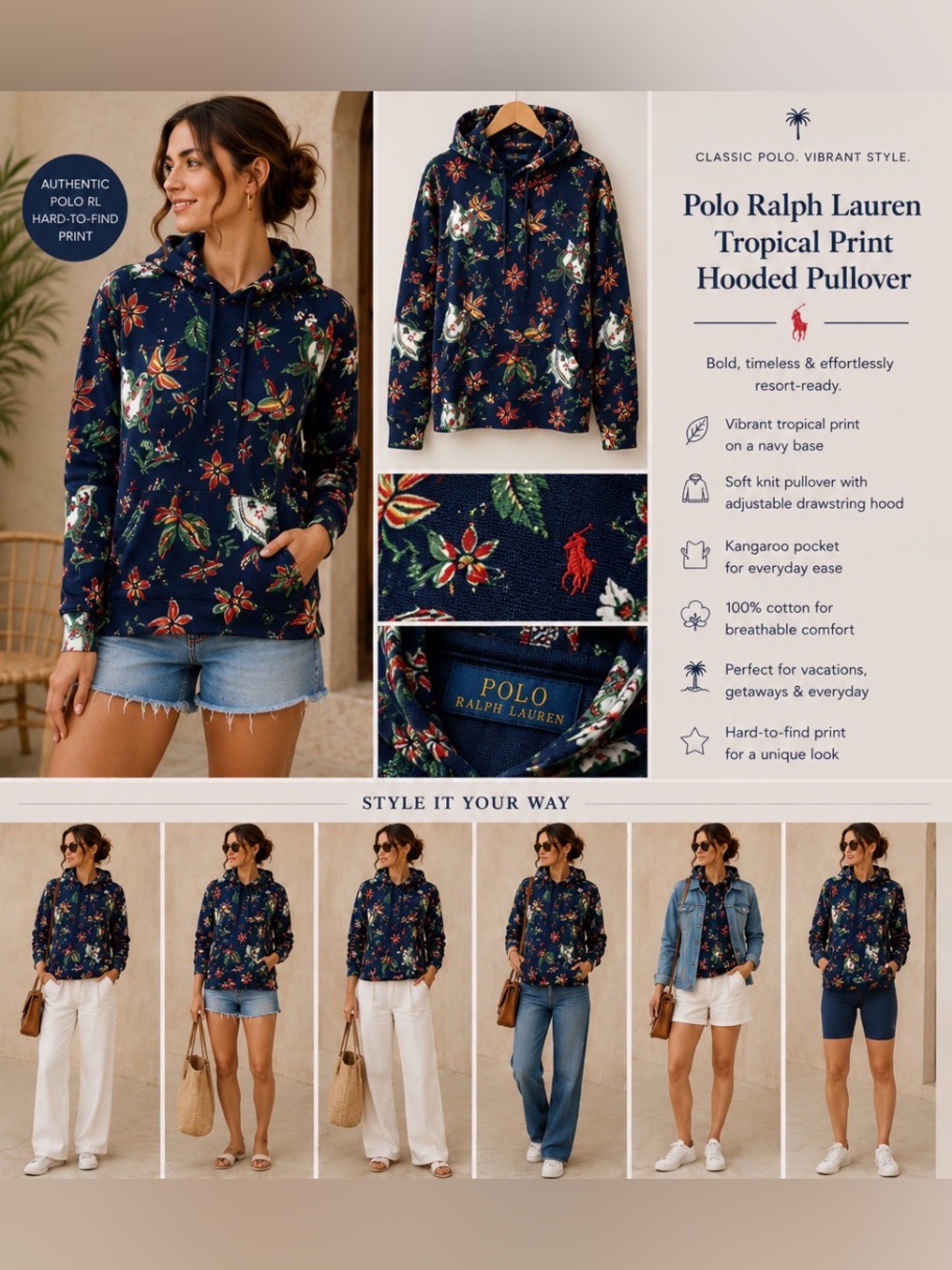 Polo Ralph Lauren tropical print button down – hard-to-find print”